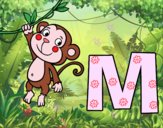 Dibujo M de Mono pintado por sanmic
