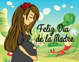 Mamá embarazada en el día de la madre