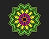 Dibujo Mandala flor de girasol pintado por 2AMARILLO4