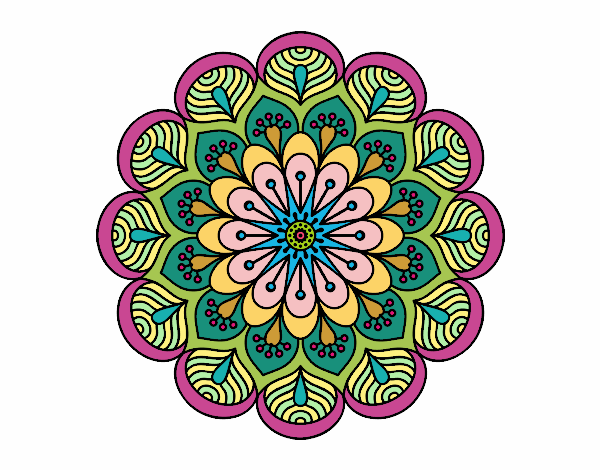 Mandala flor y hojas