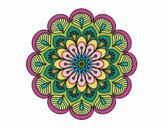 Dibujo Mandala flor y hojas pintado por Taniayoss