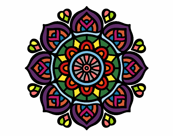 Dibujo Mandala para la concentración mental pintado por MarielaH