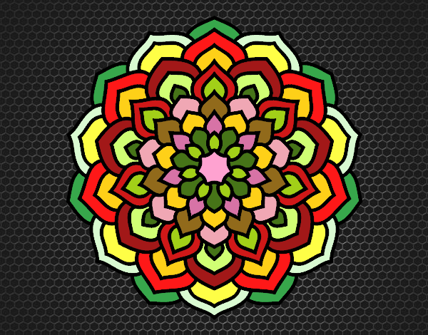Dibujo Mandala pétalos de flor pintado por macheli