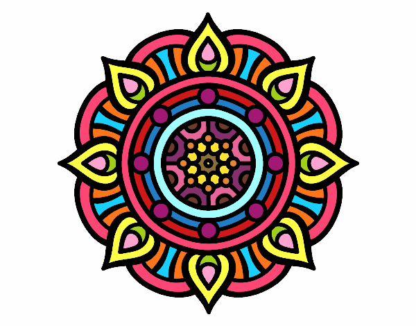Dibujo Mandala puntos de fuego pintado por karitorios