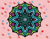 Dibujo Mandala simetría sencilla pintado por MarielaH