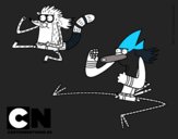 Mordecai y Rigby karatekas