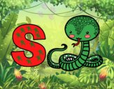 Dibujo S de Serpiente pintado por sanmic