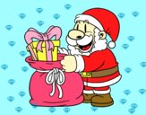 Santa Claus ofreciendo regalos