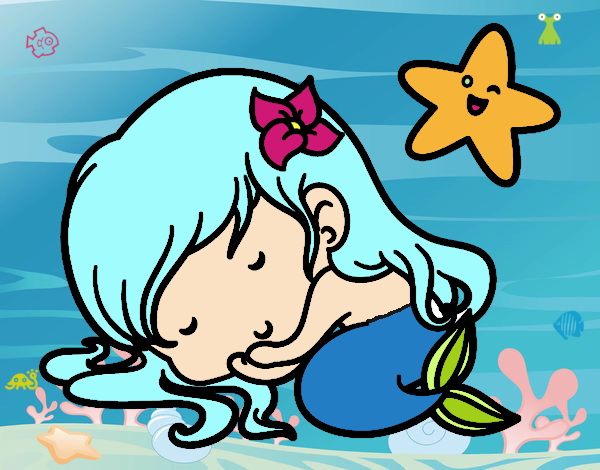 Sirenita chibi durmiendo