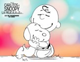 Snoopy y Carlitos abrazados