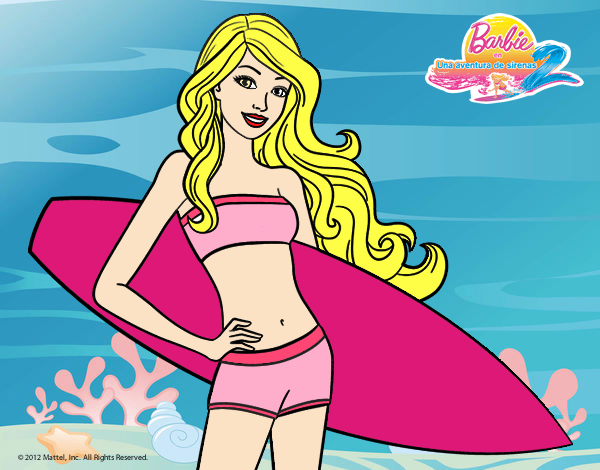 Barbie con tabla de surf