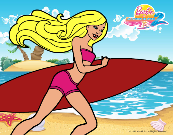 Barbie corre al agua