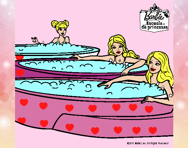 Barbie y sus amigas en el jacuzzi