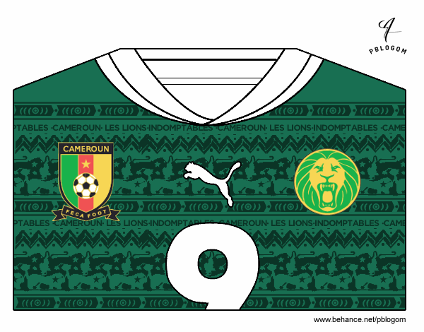 Camiseta del mundial de fútbol 2014 de Camerún