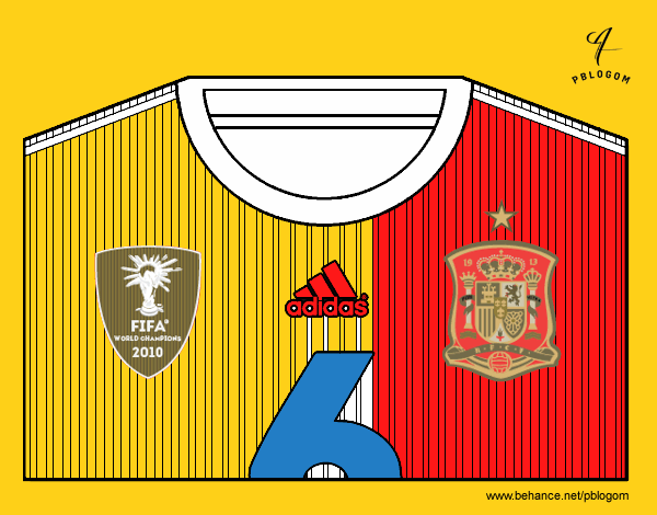 Camiseta del mundial de fútbol 2014 de España