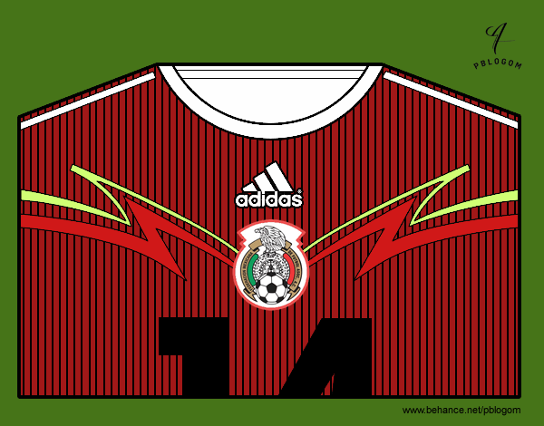 Camiseta del mundial de fútbol 2014 de México