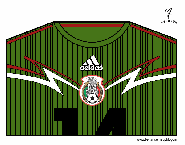 Camiseta del mundial de fútbol 2014 de México