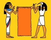Dibujo Cleopatra y Thot pintado por llolololol