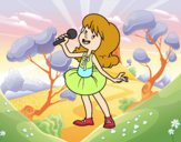 Estrella del pop cantando