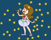 Estrella del pop cantando