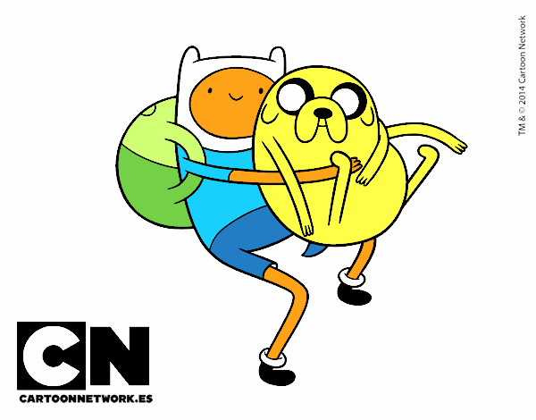 Finn y Jake abrazados