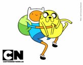 Finn y Jake abrazados