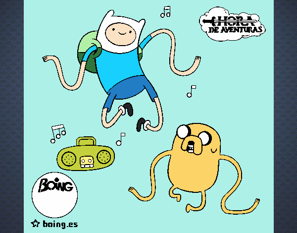 Finn y Jake escuchando música