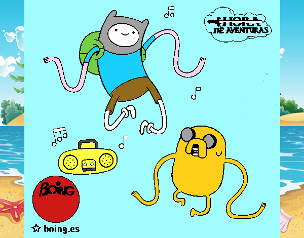 Finn y Jake escuchando música