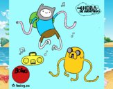 Finn y Jake escuchando música