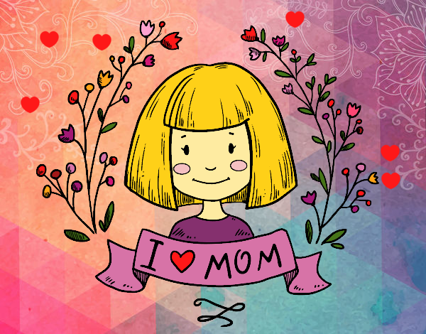 Dibujo I love mom pintado por LunaLunita