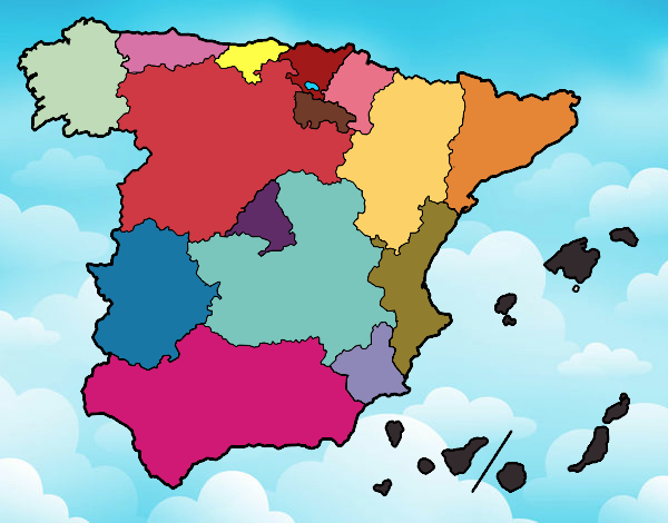 Dibujo De Las Comunidades Autónomas De España Pintado Por En El Día 19 04 16 A Las 8486