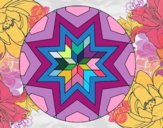 Dibujo Mandala mosaico estrella pintado por ChiquiPa