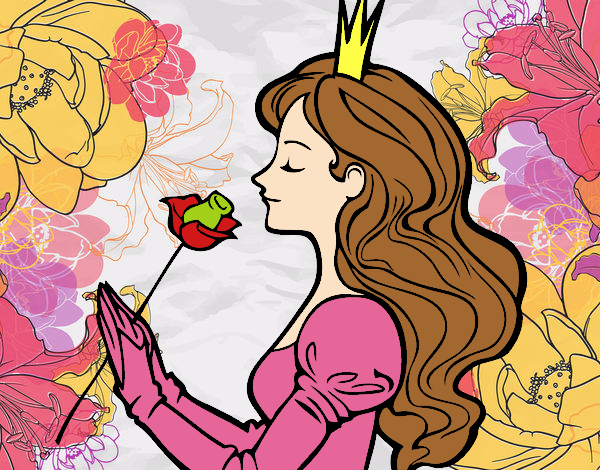 la princesa con una flor