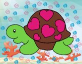 Tortuga con corazones