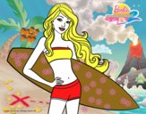 Barbie con tabla de surf