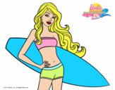 Barbie con tabla de surf