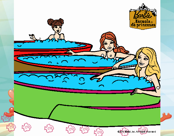 Barbie y sus amigas en el jacuzzi