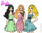 Dibujo Barbie y sus amigas vestidas de fiesta pintado por kevin2123
