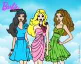 Dibujo Barbie y sus amigas vestidas de fiesta pintado por yoglek