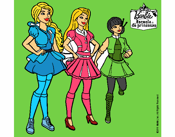 Dibujo Barbie y sus compañeros de equipo pintado por kevin2123