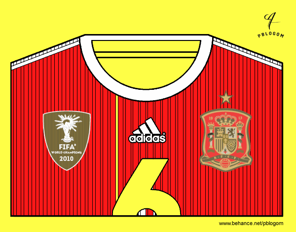 Camiseta del mundial de fútbol 2014 de España