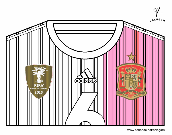 Camiseta del mundial de fútbol 2014 de España