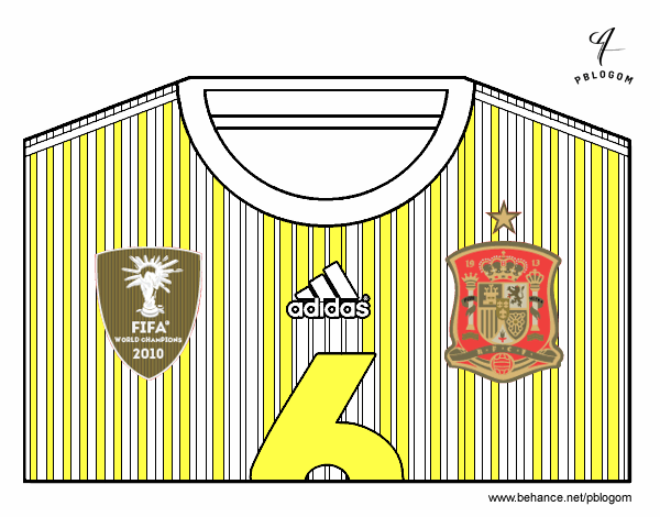 Camiseta del mundial de fútbol 2014 de España