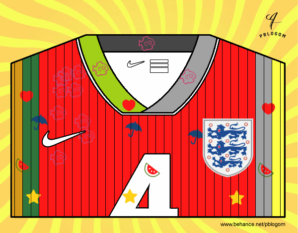 Camiseta del mundial de fútbol 2014 de Inglaterra