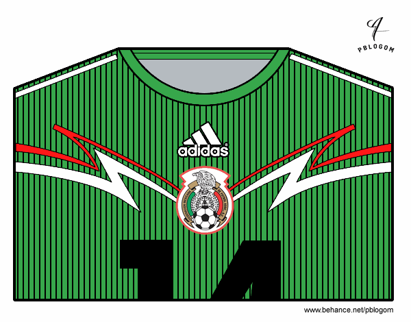 Camiseta del mundial de fútbol 2014 de México