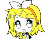 Dibujo Chibi RIN kagamine pintado por karla-chan