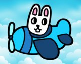 Dibujo Conejo en avión pintado por teuQihcoX