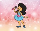 Estrella del pop cantando