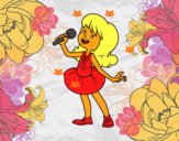 Estrella del pop cantando