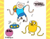 Finn y Jake escuchando música